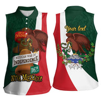 iViva Mexico Hidalgos Bell Personalized Women Sleeveless Polo Shirt Mexican Independence Day Fiesta - Wonder Print Shop