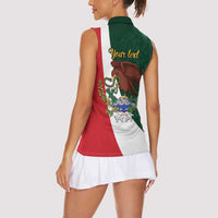iViva Mexico Hidalgos Bell Personalized Women Sleeveless Polo Shirt Mexican Independence Day Fiesta - Wonder Print Shop