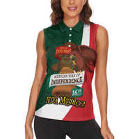 iViva Mexico Hidalgos Bell Personalized Women Sleeveless Polo Shirt Mexican Independence Day Fiesta - Wonder Print Shop