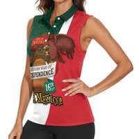 iViva Mexico Hidalgos Bell Personalized Women Sleeveless Polo Shirt Mexican Independence Day Fiesta - Wonder Print Shop