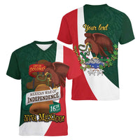 iViva Mexico Hidalgos Bell Personalized Women V-Neck T-Shirt Mexican Independence Day Fiesta - Wonder Print Shop