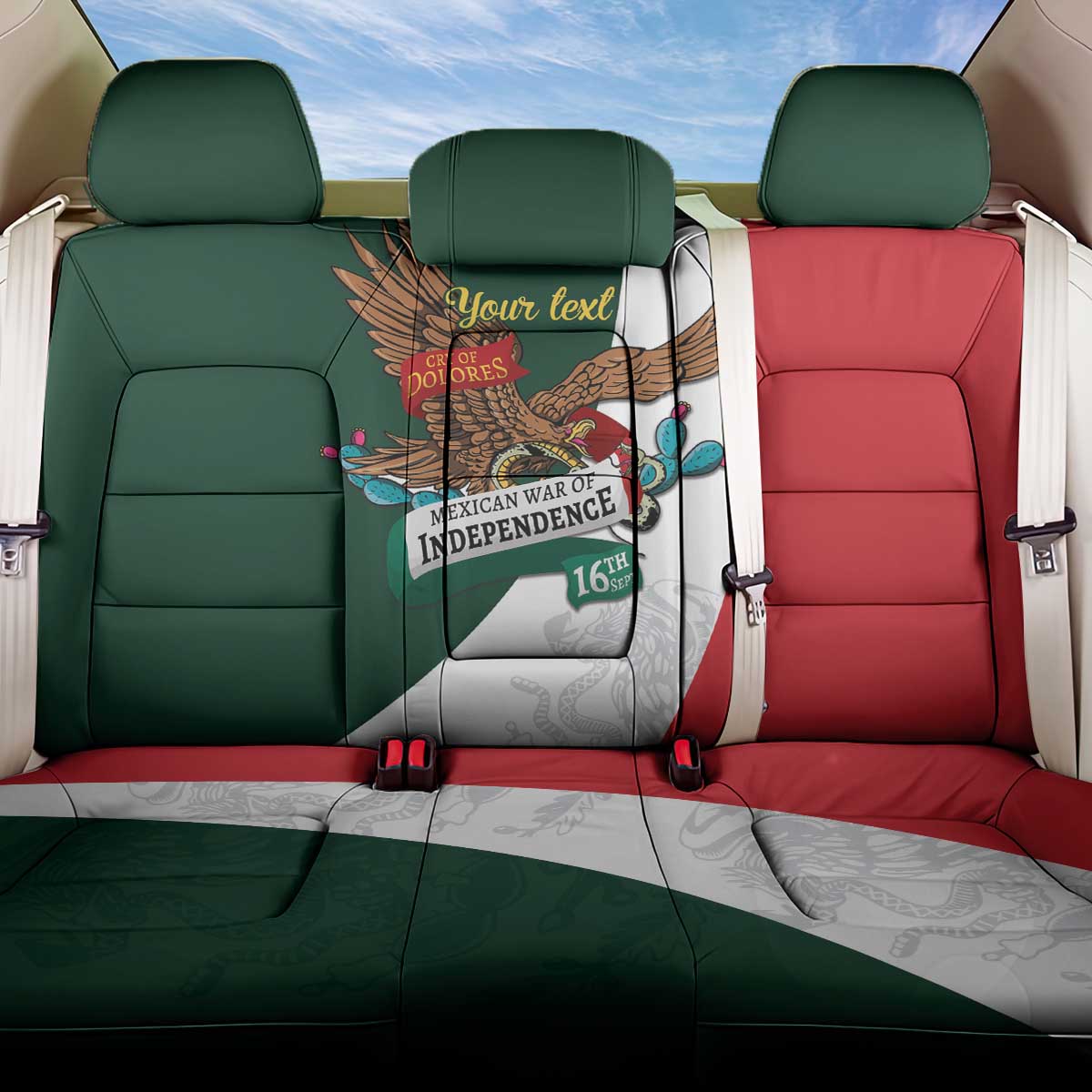 iViva Mexico Eagle Personalized Back Car Seat Cover Mexican Independence Day Fiesta - Wonder Print Shop