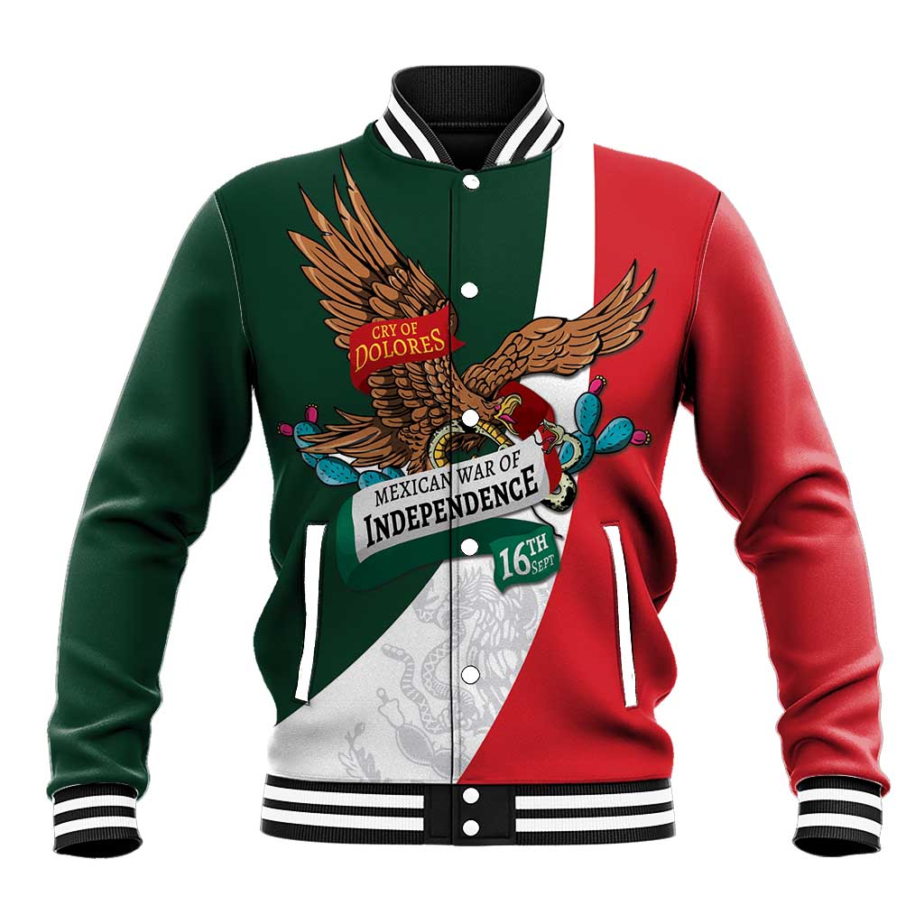 iViva Mexico Eagle Personalized Baseball Jacket Mexican Independence Day Fiesta - Wonder Print Shop