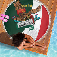 iViva Mexico Eagle Personalized Beach Blanket Mexican Independence Day Fiesta - Wonder Print Shop