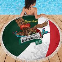 iViva Mexico Eagle Personalized Beach Blanket Mexican Independence Day Fiesta - Wonder Print Shop