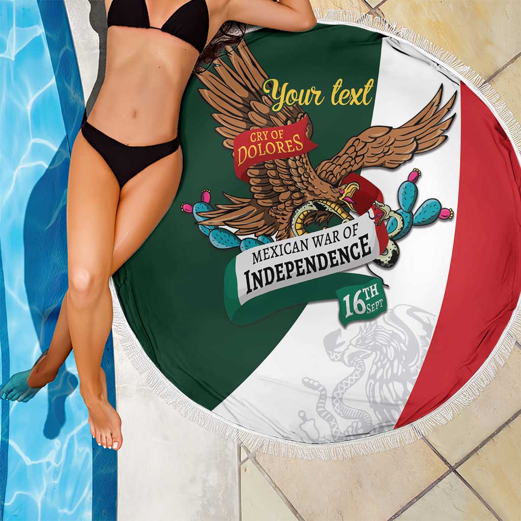 iViva Mexico Eagle Personalized Beach Blanket Mexican Independence Day Fiesta - Wonder Print Shop
