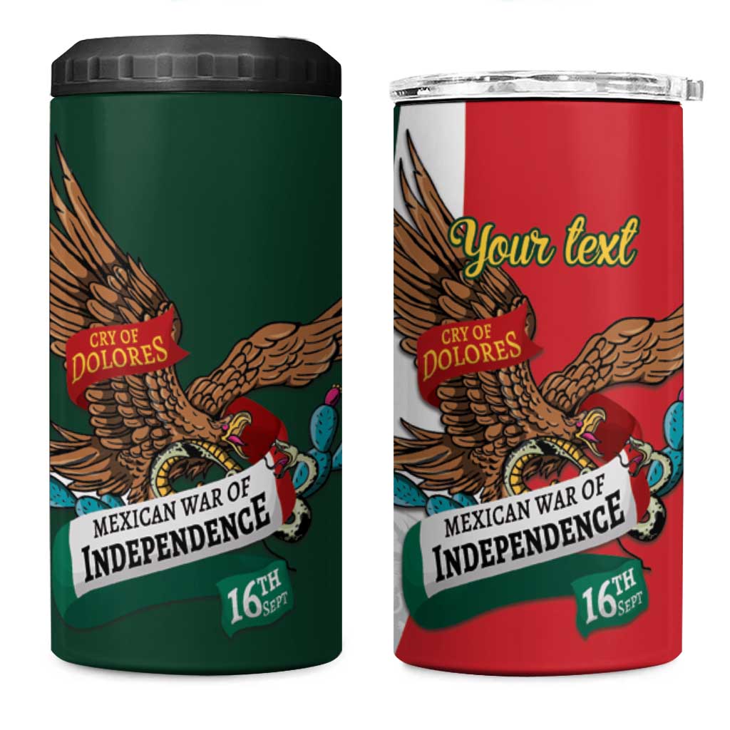 iViva Mexico Eagle Personalized 4 in 1 Can Cooler Tumbler Mexican Independence Day Fiesta - Wonder Print Shop