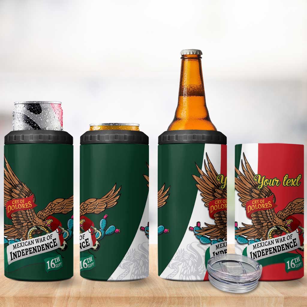 iViva Mexico Eagle Personalized 4 in 1 Can Cooler Tumbler Mexican Independence Day Fiesta - Wonder Print Shop