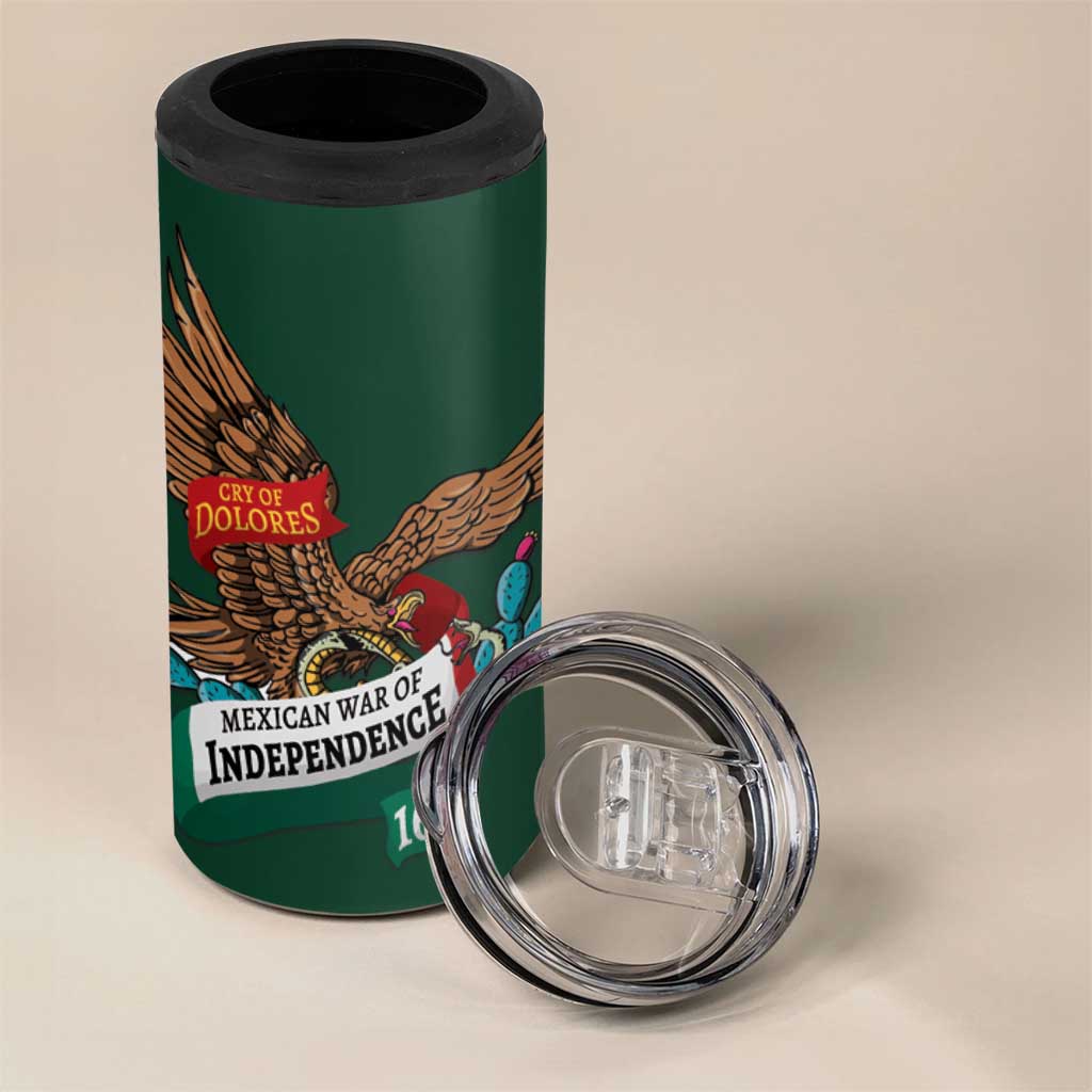 iViva Mexico Eagle Personalized 4 in 1 Can Cooler Tumbler Mexican Independence Day Fiesta - Wonder Print Shop