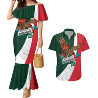 iViva Mexico Eagle Personalized Couples Matching Mermaid Dress and Hawaiian Shirt Mexican Independence Day Fiesta - Wonder Print Shop