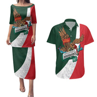 iViva Mexico Eagle Personalized Couples Matching Puletasi and Hawaiian Shirt Mexican Independence Day Fiesta - Wonder Print Shop