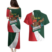iViva Mexico Eagle Personalized Couples Matching Puletasi and Hawaiian Shirt Mexican Independence Day Fiesta - Wonder Print Shop