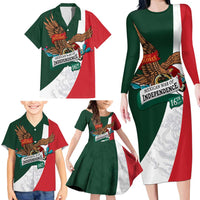 iViva Mexico Eagle Personalized Family Matching Long Sleeve Bodycon Dress and Hawaiian Shirt Mexican Independence Day Fiesta - Wonder Print Shop