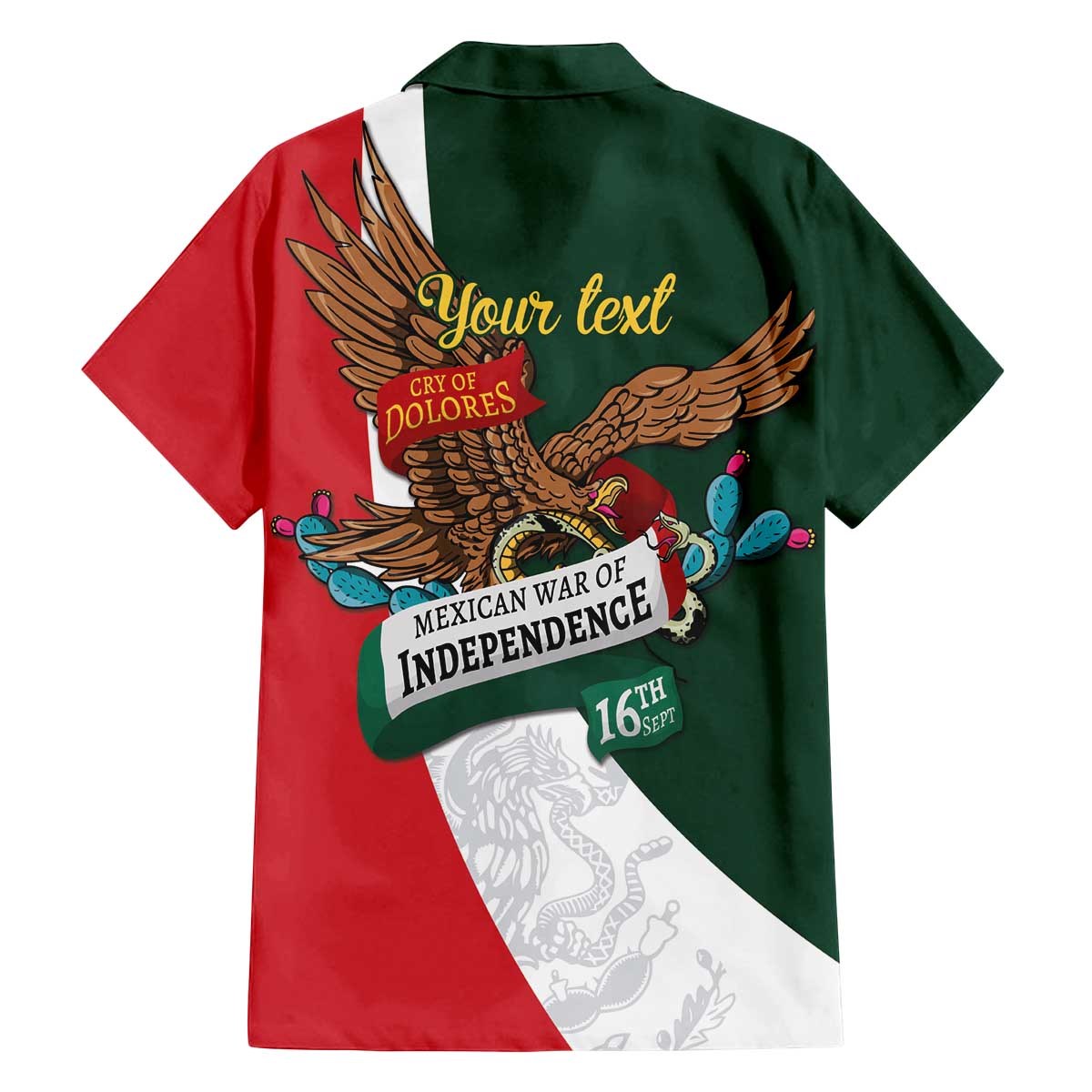 iViva Mexico Eagle Personalized Family Matching Off The Shoulder Long Sleeve Dress and Hawaiian Shirt Mexican Independence Day Fiesta - Wonder Print Shop