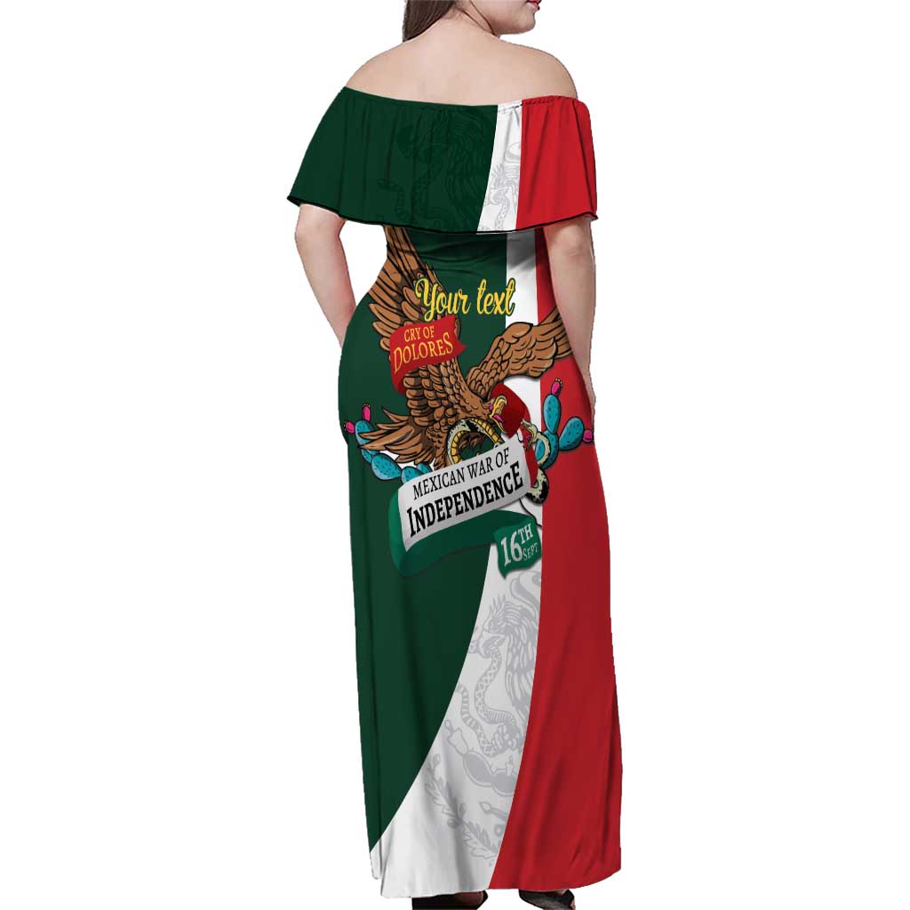iViva Mexico Eagle Personalized Family Matching Off Shoulder Maxi Dress and Hawaiian Shirt Mexican Independence Day Fiesta - Wonder Print Shop