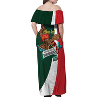 iViva Mexico Eagle Personalized Family Matching Off Shoulder Maxi Dress and Hawaiian Shirt Mexican Independence Day Fiesta - Wonder Print Shop