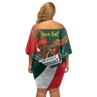 iViva Mexico Eagle Personalized Family Matching Off Shoulder Short Dress and Hawaiian Shirt Mexican Independence Day Fiesta - Wonder Print Shop