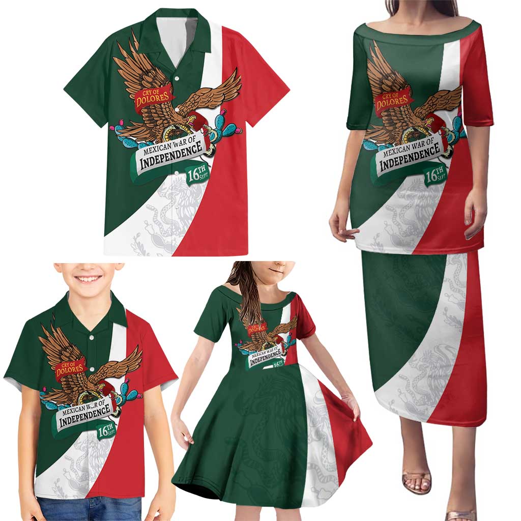 iViva Mexico Eagle Personalized Family Matching Puletasi and Hawaiian Shirt Mexican Independence Day Fiesta - Wonder Print Shop