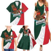 iViva Mexico Eagle Personalized Family Matching Summer Maxi Dress and Hawaiian Shirt Mexican Independence Day Fiesta - Wonder Print Shop