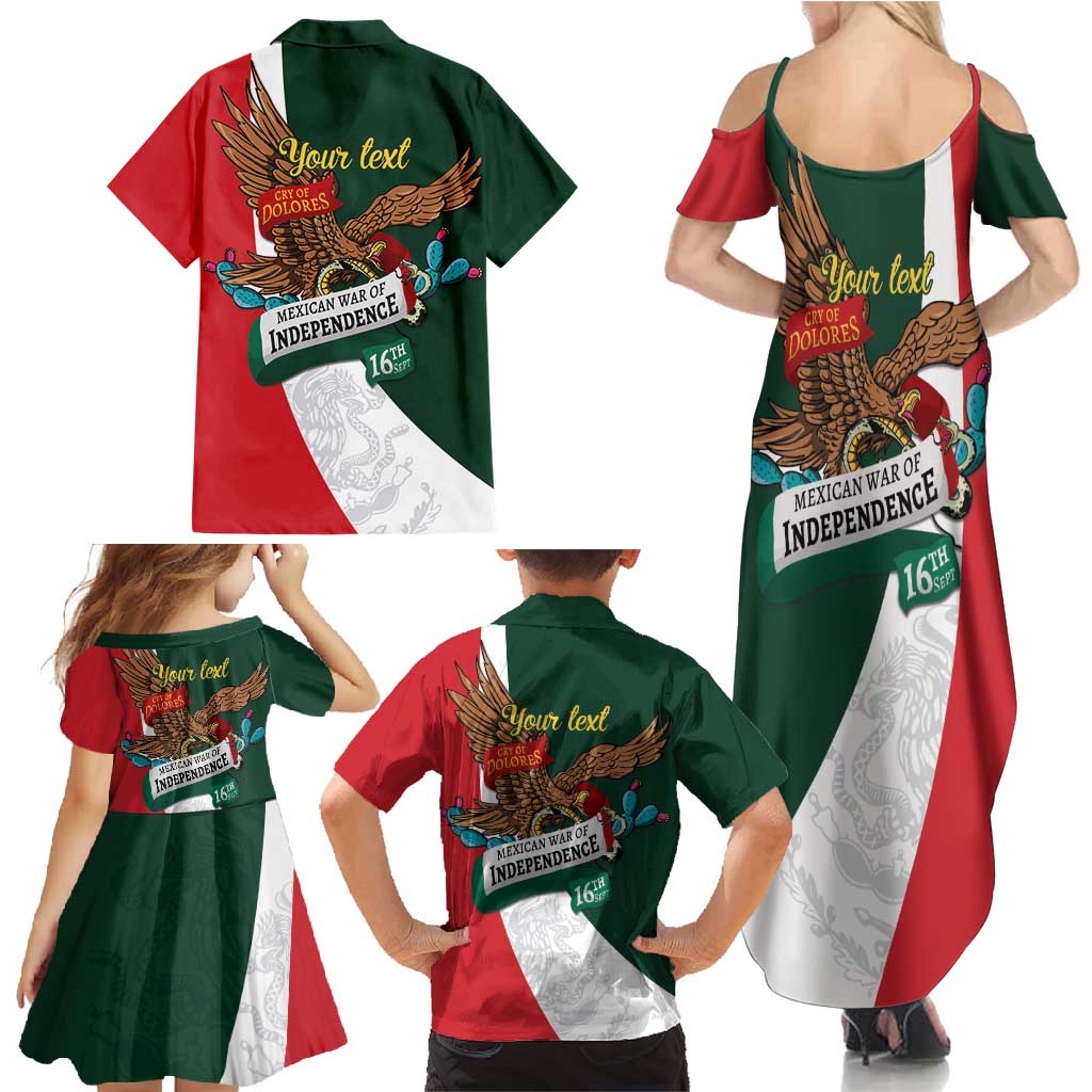 iViva Mexico Eagle Personalized Family Matching Summer Maxi Dress and Hawaiian Shirt Mexican Independence Day Fiesta - Wonder Print Shop