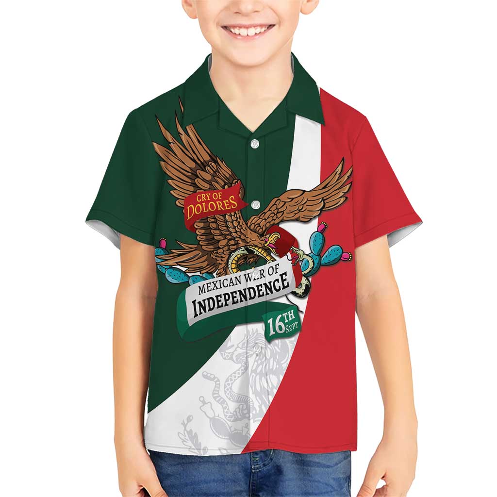 iViva Mexico Eagle Personalized Kid Hawaiian Shirt Mexican Independence Day Fiesta - Wonder Print Shop