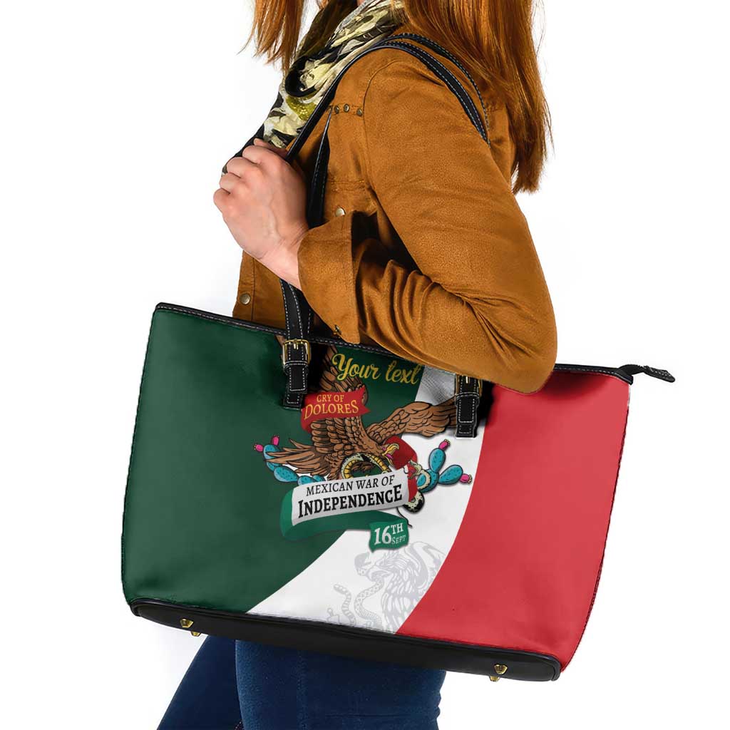 iViva Mexico Eagle Personalized Leather Tote Bag Mexican Independence Day Fiesta - Wonder Print Shop