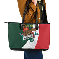 iViva Mexico Eagle Personalized Leather Tote Bag Mexican Independence Day Fiesta - Wonder Print Shop