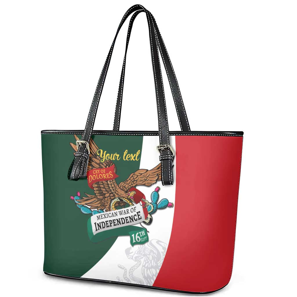 iViva Mexico Eagle Personalized Leather Tote Bag Mexican Independence Day Fiesta - Wonder Print Shop