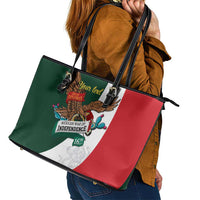 iViva Mexico Eagle Personalized Leather Tote Bag Mexican Independence Day Fiesta - Wonder Print Shop