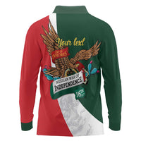 iViva Mexico Eagle Personalized Long Sleeve Polo Shirt Mexican Independence Day Fiesta - Wonder Print Shop