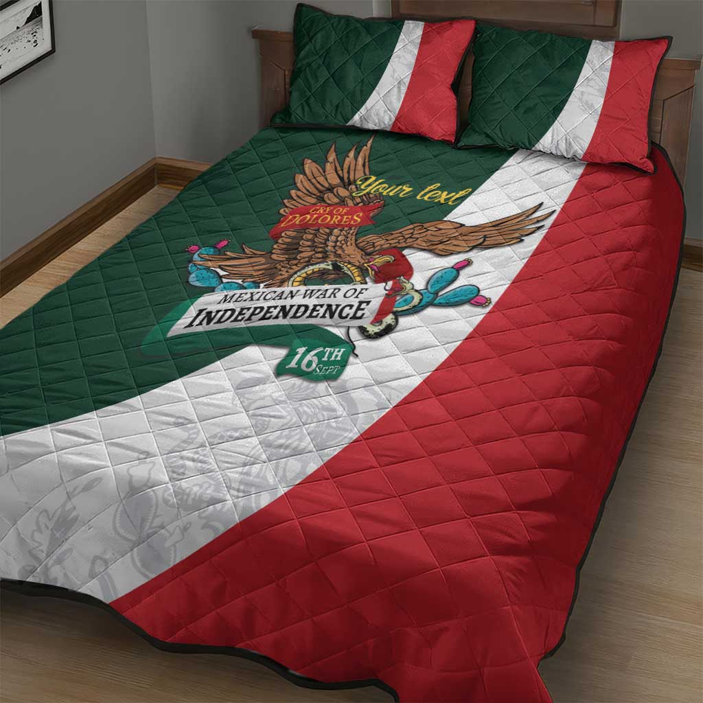 iViva Mexico Eagle Personalized Quilt Bed Set Mexican Independence Day Fiesta - Wonder Print Shop
