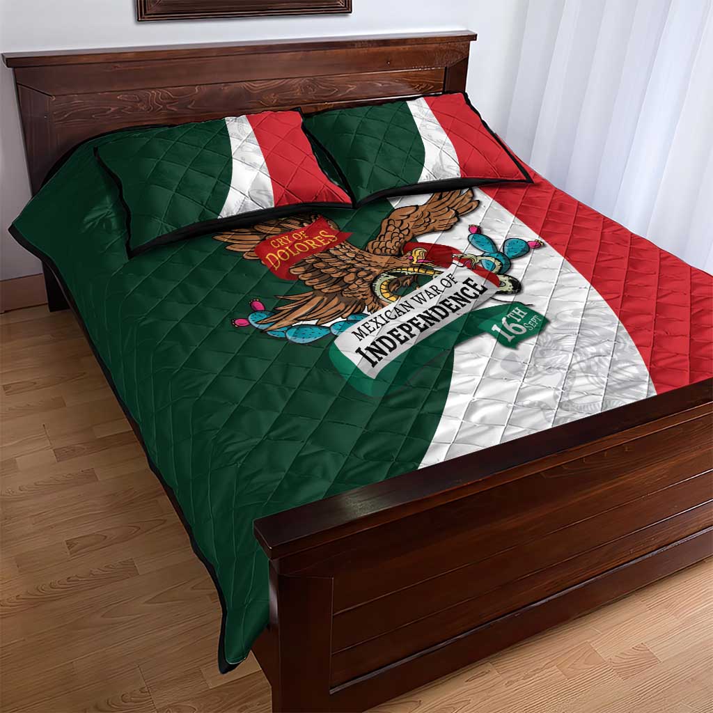 iViva Mexico Eagle Personalized Quilt Bed Set Mexican Independence Day Fiesta - Wonder Print Shop