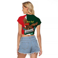 iViva Mexico Eagle Personalized Raglan Cropped T Shirt Mexican Independence Day Fiesta - Wonder Print Shop