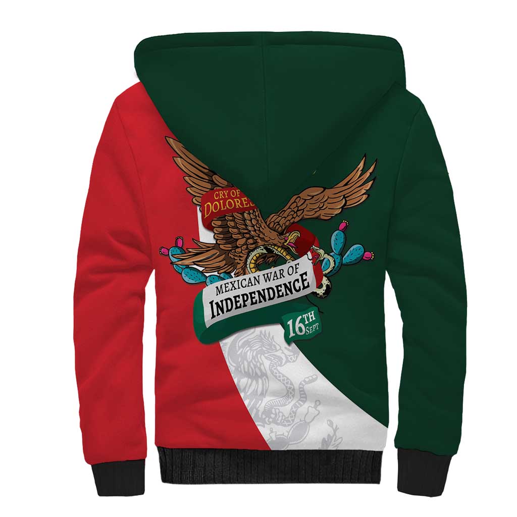 iViva Mexico Eagle Personalized Sherpa Hoodie Mexican Independence Day Fiesta - Wonder Print Shop