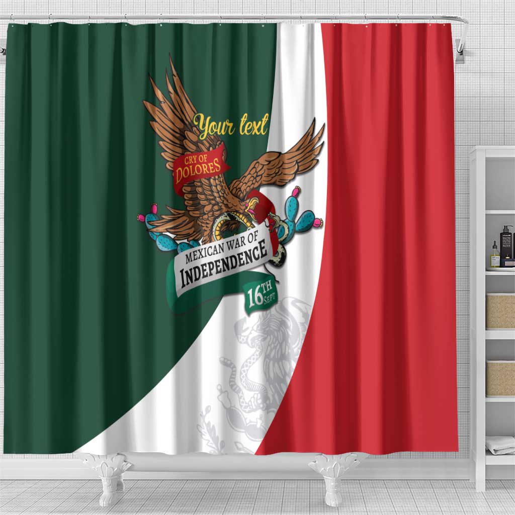 iViva Mexico Eagle Personalized Shower Curtain Mexican Independence Day Fiesta - Wonder Print Shop