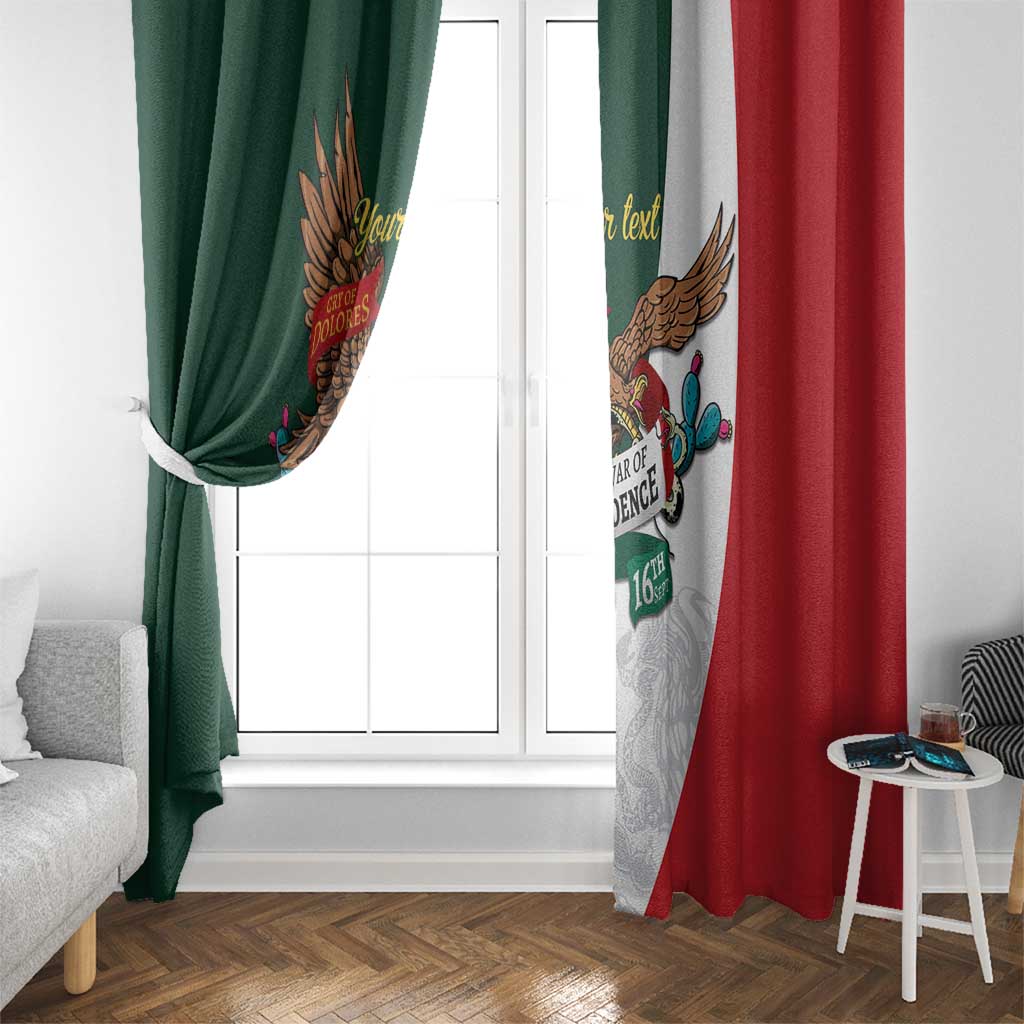 iViva Mexico Eagle Personalized Window Curtain Mexican Independence Day Fiesta - Wonder Print Shop