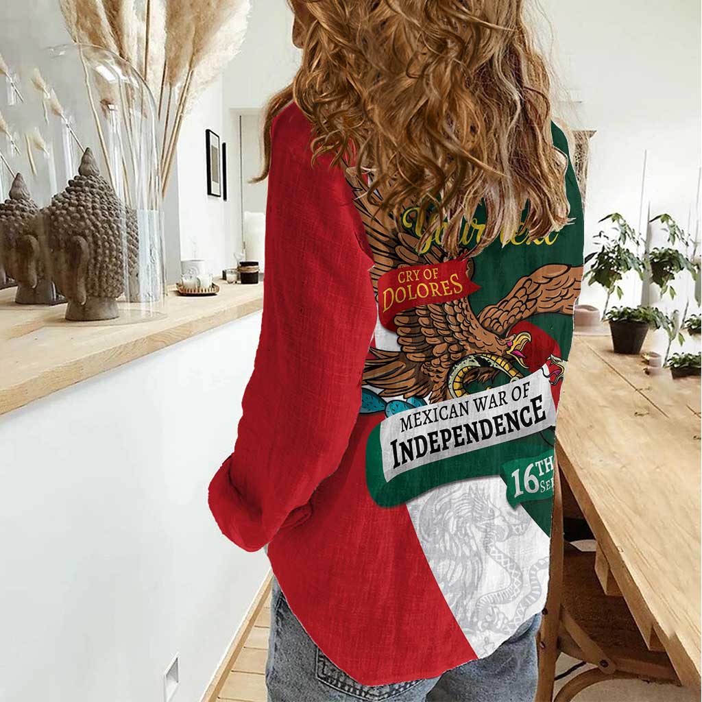 iViva Mexico Eagle Personalized Women Casual Shirt Mexican Independence Day Fiesta - Wonder Print Shop