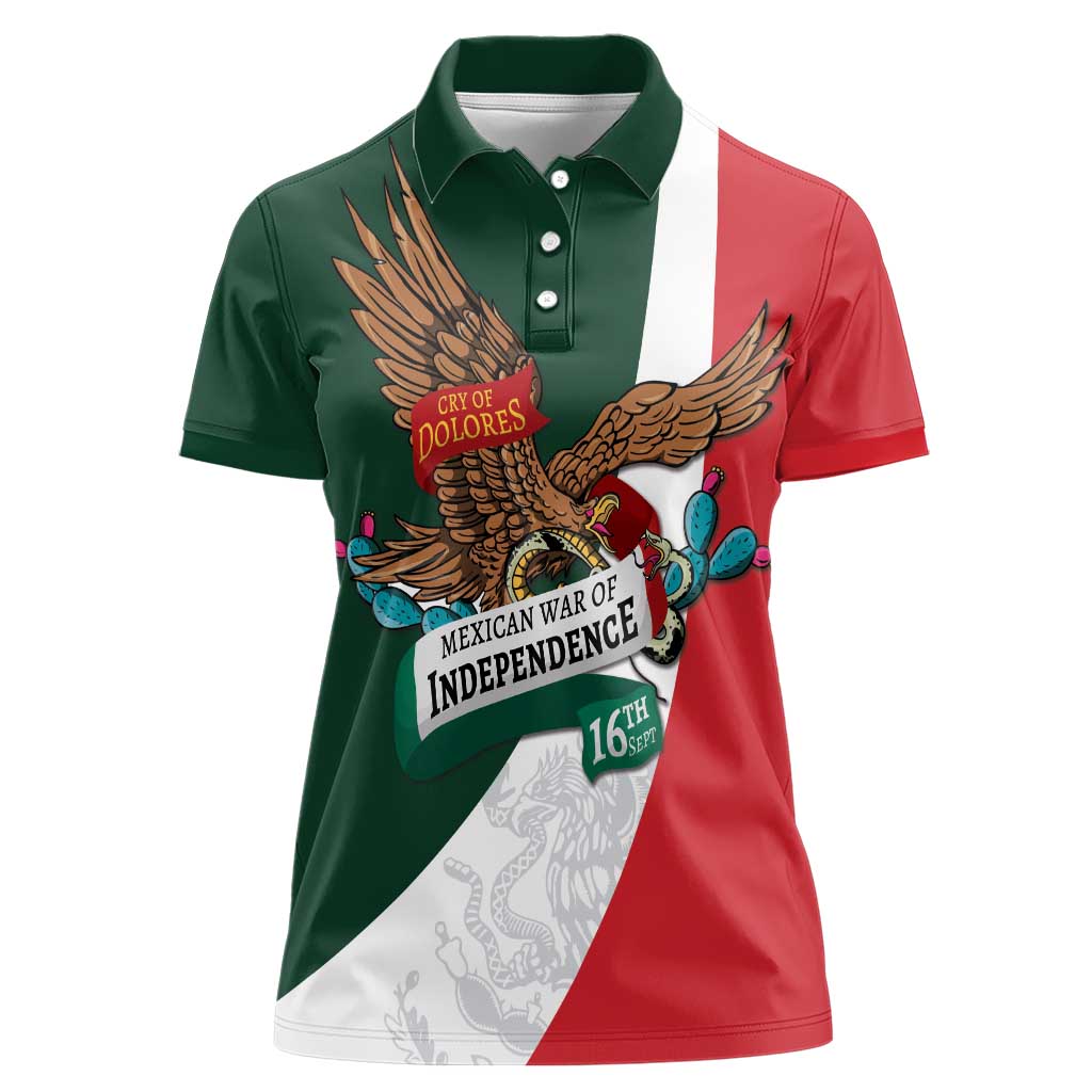 iViva Mexico Eagle Personalized Women Polo Shirt Mexican Independence Day Fiesta - Wonder Print Shop