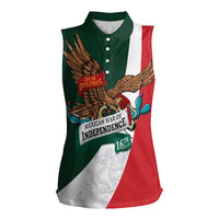iViva Mexico Eagle Personalized Women Sleeveless Polo Shirt Mexican Independence Day Fiesta - Wonder Print Shop