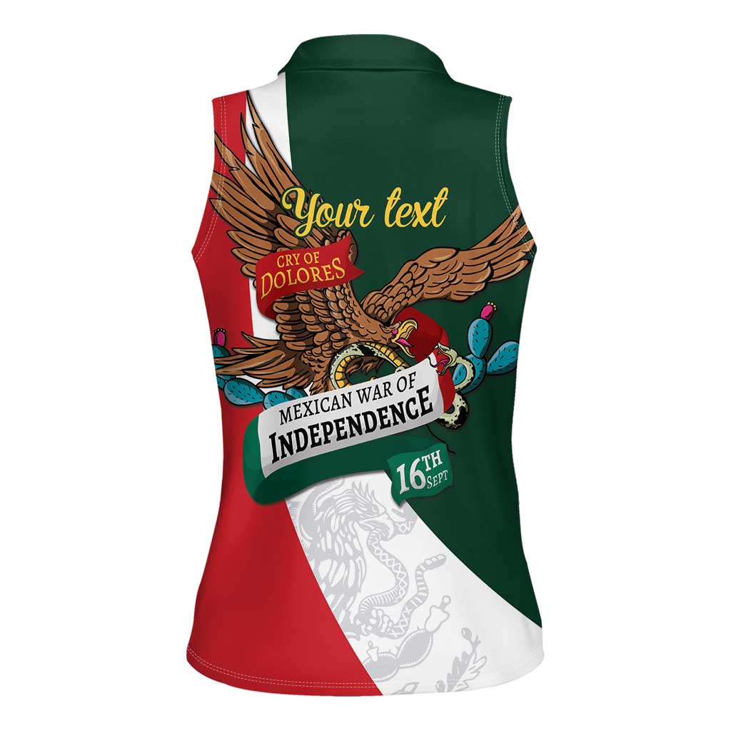iViva Mexico Eagle Personalized Women Sleeveless Polo Shirt Mexican Independence Day Fiesta - Wonder Print Shop