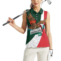 iViva Mexico Eagle Personalized Women Sleeveless Polo Shirt Mexican Independence Day Fiesta - Wonder Print Shop