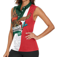 iViva Mexico Eagle Personalized Women Sleeveless Polo Shirt Mexican Independence Day Fiesta - Wonder Print Shop