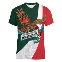iViva Mexico Eagle Personalized Women V-Neck T-Shirt Mexican Independence Day Fiesta - Wonder Print Shop