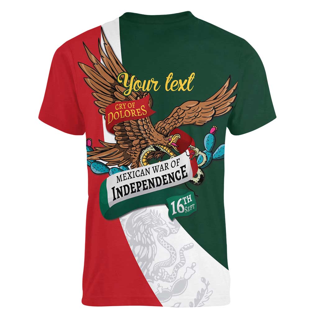 iViva Mexico Eagle Personalized Women V-Neck T-Shirt Mexican Independence Day Fiesta - Wonder Print Shop