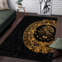 Mexican Aztec Area Rug Golden Coat of Arm - Wonder Print Shop