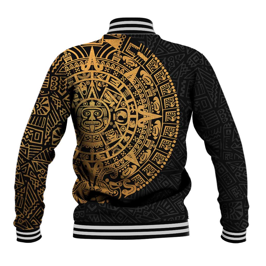 Mexican Aztec Baseball Jacket Golden Coat of Arm - Wonder Print Shop