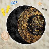 Mexican Aztec Beach Blanket Golden Coat of Arm - Wonder Print Shop