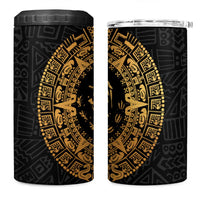 Mexican Aztec 4 in 1 Can Cooler Tumbler Golden Coat of Arm - Wonder Print Shop