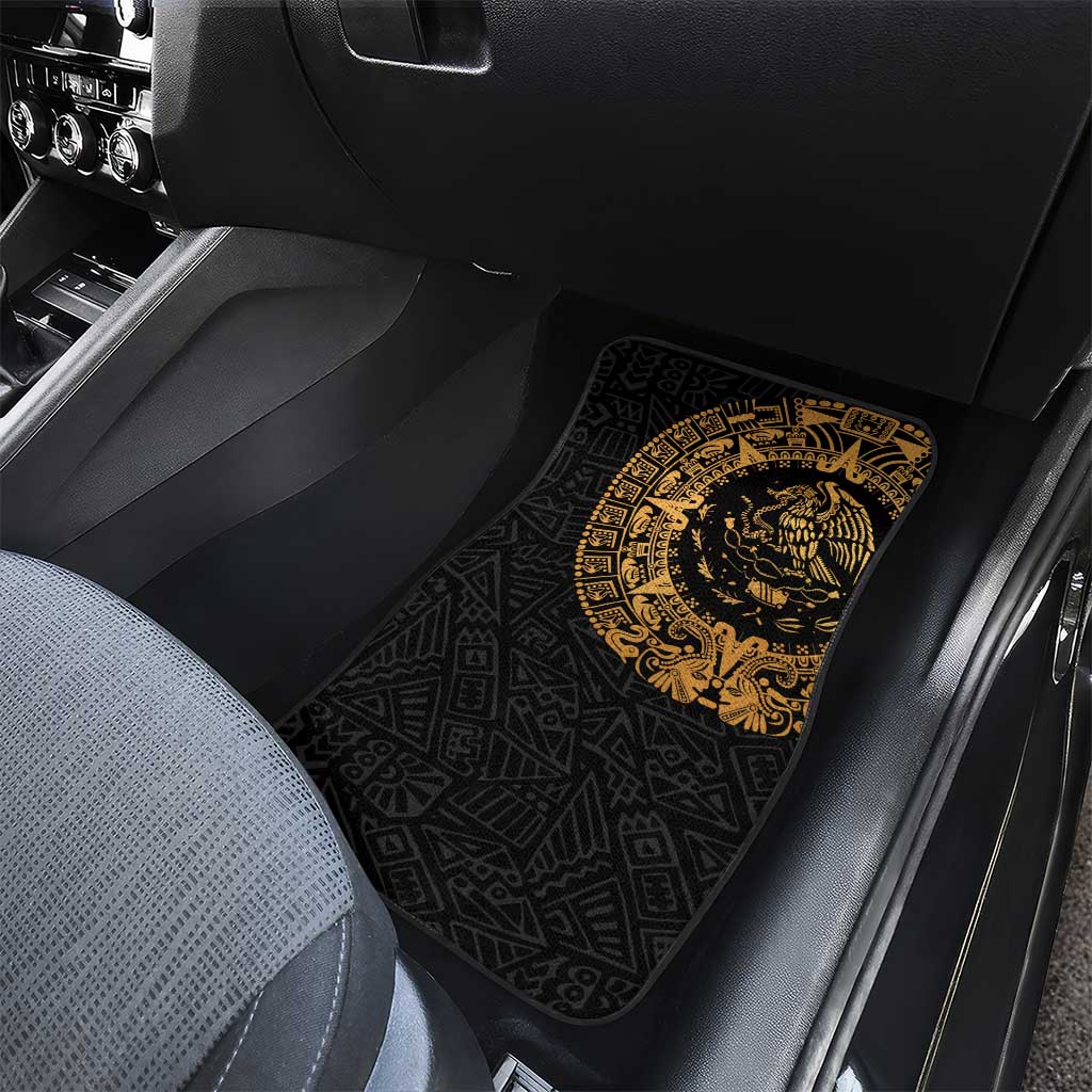 Mexican Aztec Car Mats Golden Coat of Arm - Wonder Print Shop