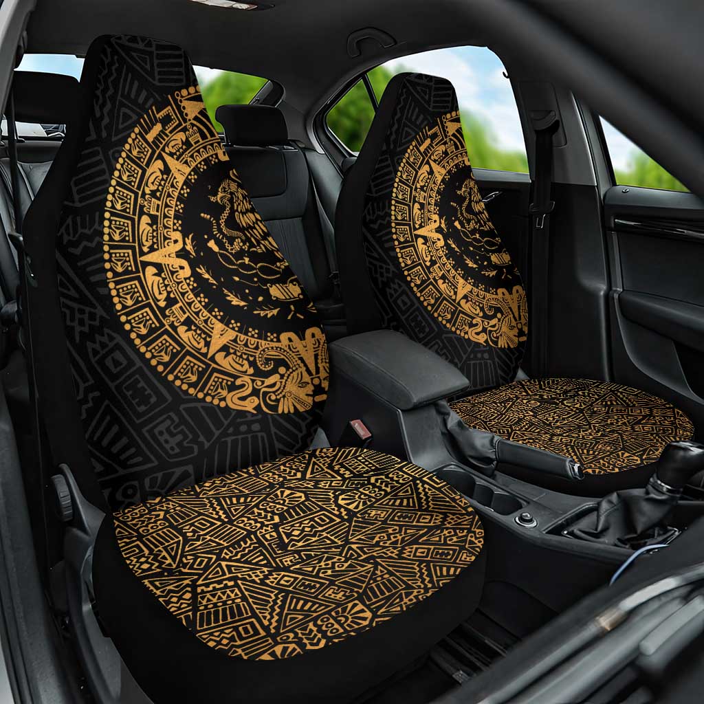 Mexican Aztec Car Seat Cover Golden Coat of Arm - Wonder Print Shop